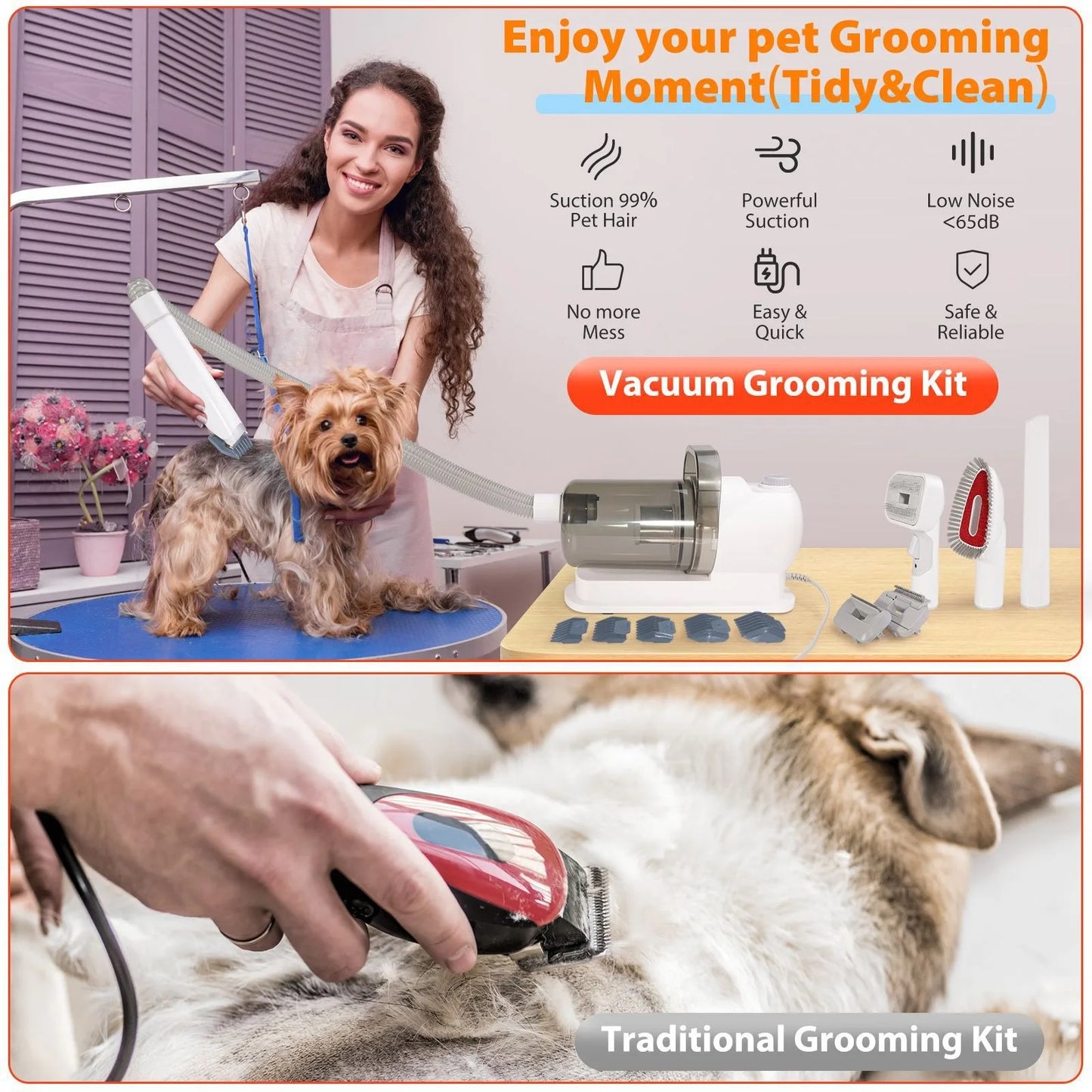 7-in-1 Pet Grooming Kit with Hair Vacuum